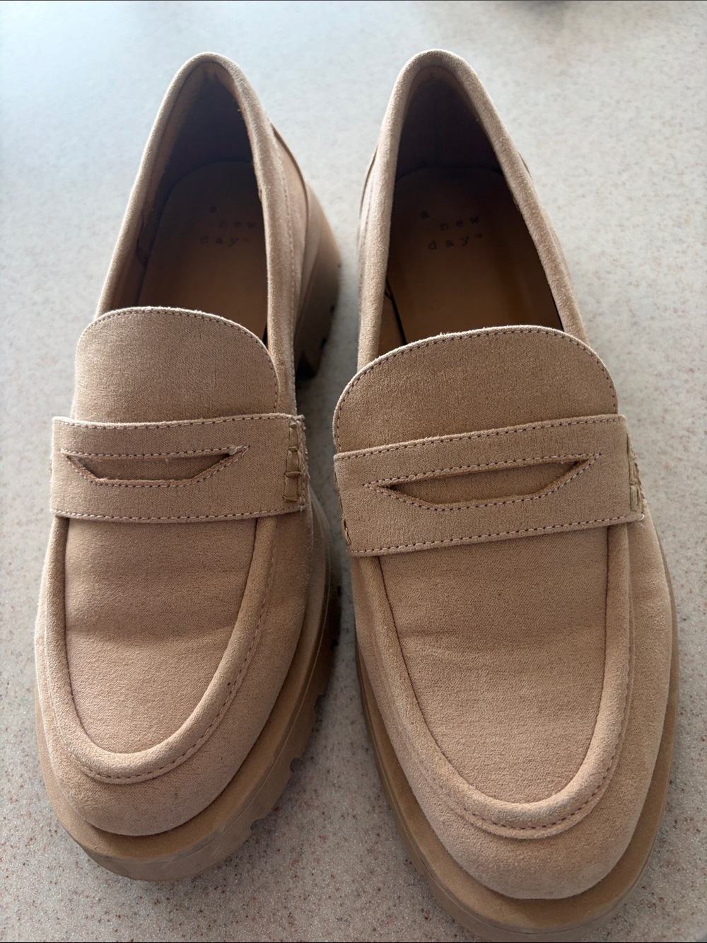 Women’s Suede Penny Loafers in Tan